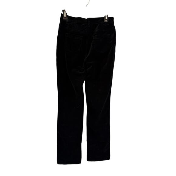 NWT DG Diane Gilman 4 Tall Black Velvet Straight Leg Trouser Pants Jeans Holiday - Picture 2 of 7